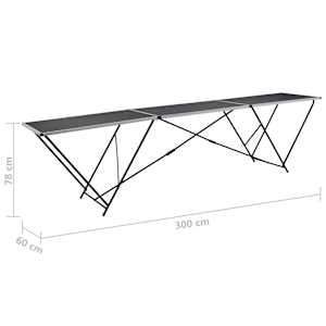 Skládací tapetovací stůl MDF a hliník 300 x 60 x 78 cm - obrázek 11