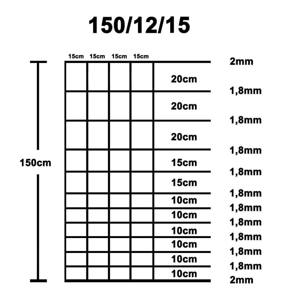 Kerti kerítés horganyzott acélból 50 m 150 cm 