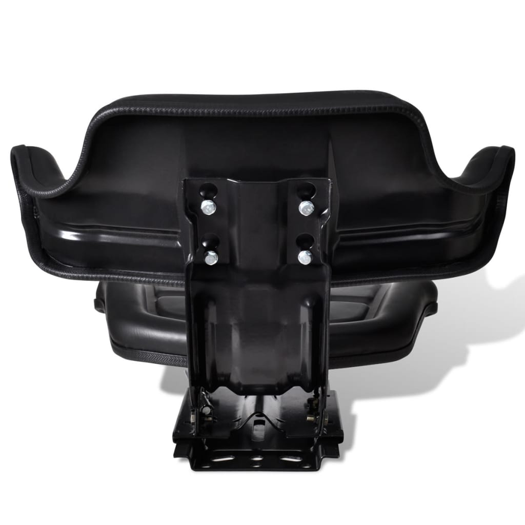 vidaXL Tractor Seat with Backrest Black