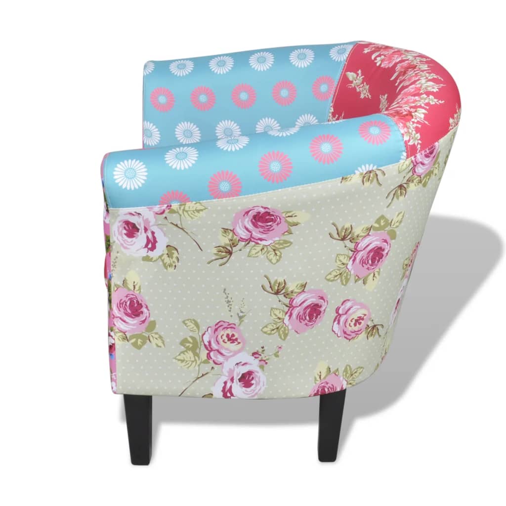 

vidaXL Fauteuil met patchwork Relax stof