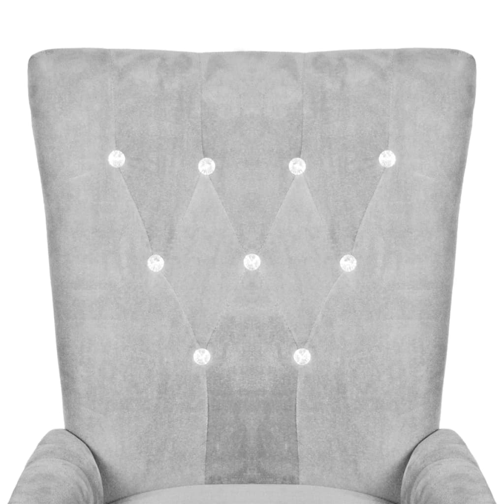 vidaXL Fauteuil fluweel zilverkleurig