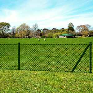 vidaXL Дротяна Огорожа із Шипованими Стовпами 1,0х15 м Сталь