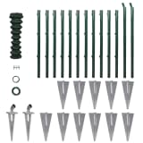 vidaXL Chain-Link Fence Set with Posts Spike Anchors 3’3”x82'