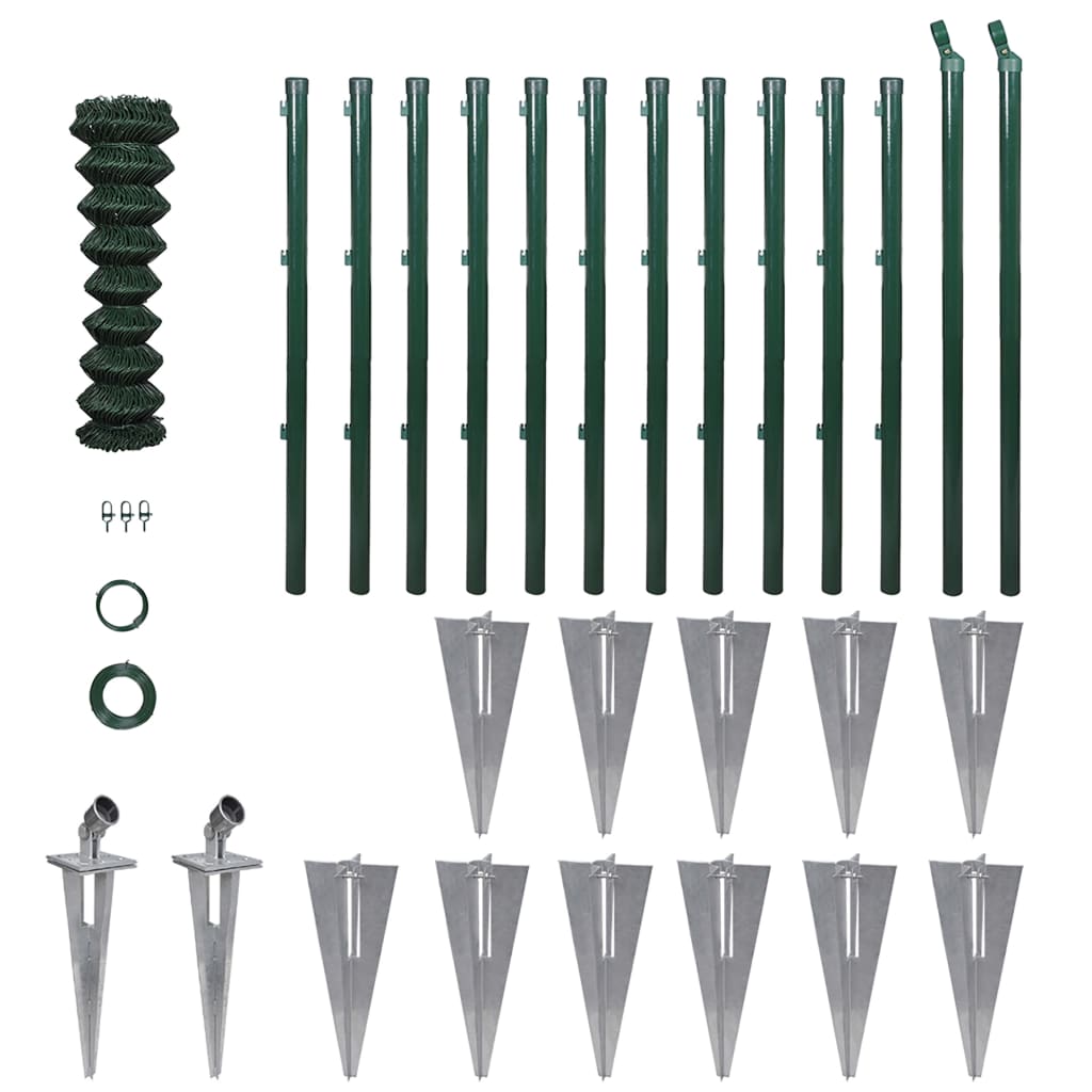 vidaXL Gard de legătură din plasă cu stâlpi/țăruși, 1,5 x 25 m, oțel vidaXL