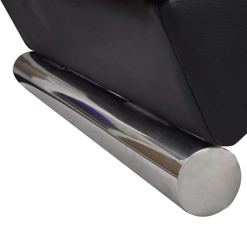 vidaXL Chaise longue kunstleer zwart afbeelding