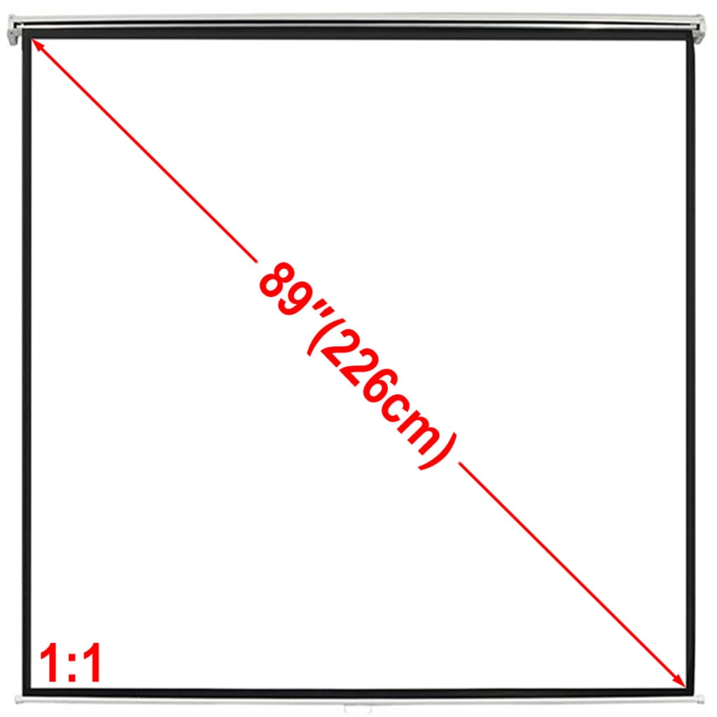 Ecran proiecție manual 160 x 160 cm alb opac 1:1 de tavan sau perete imagine vidaxl.ro