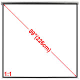 Manual Projection Screen 63 x 63 in. Matt White 1:1 Wall Ceiling Mount