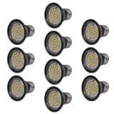 Spottivalosarja 10 LED-polttimoa Musta 3W E27 lämmin valkoinen