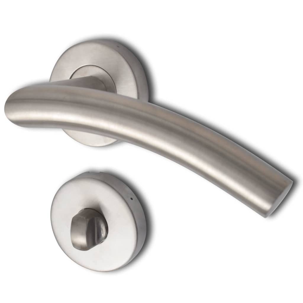 Door Lever Handle WC Stainless Steel With Curve
