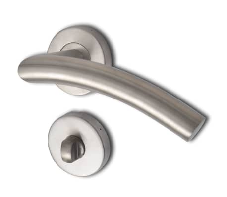 Door Lever Handle WC Stainless Steel With Curve