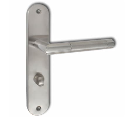 Door Lever Handle With WC Plate Stainless Steel