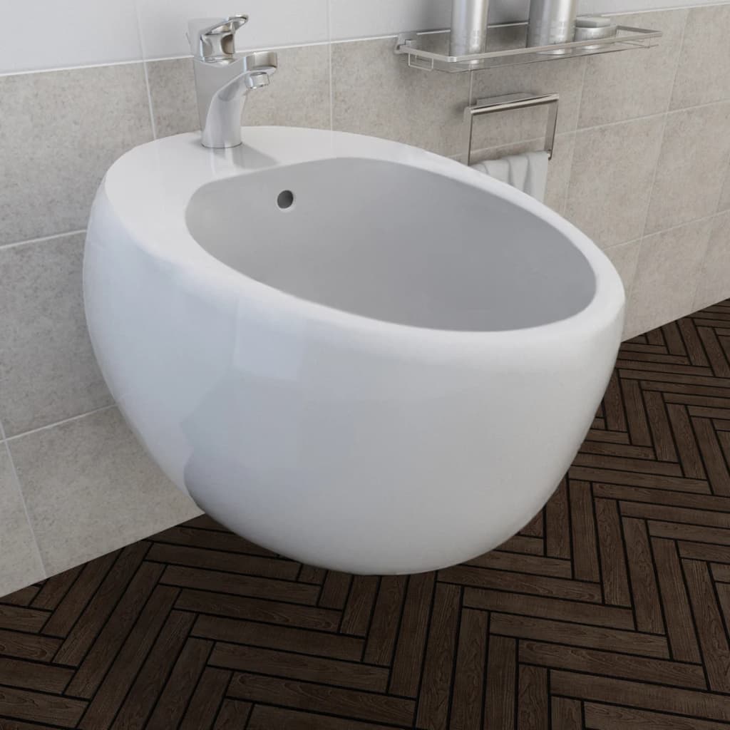 

vidaXL Keramieken wandbidet wit