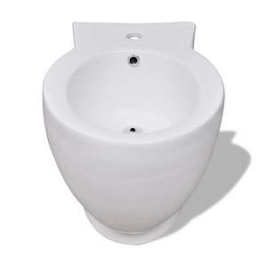 Kulatý bidet volně stojící, bílý, vysoce kvalitní keramika - obrázek 3