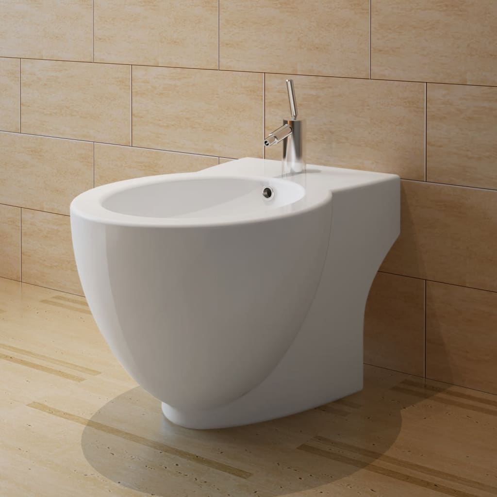 vidaXL Bidet rond Céramique haute qualité Blanc 