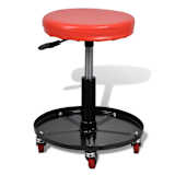 Adjustable Mechanic Rolling Seat Stool Garage Shop Stool Round