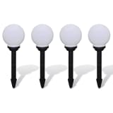 Zahradní solární LED zapichovací kulaté svítidlo - 15 cm - 4 ks