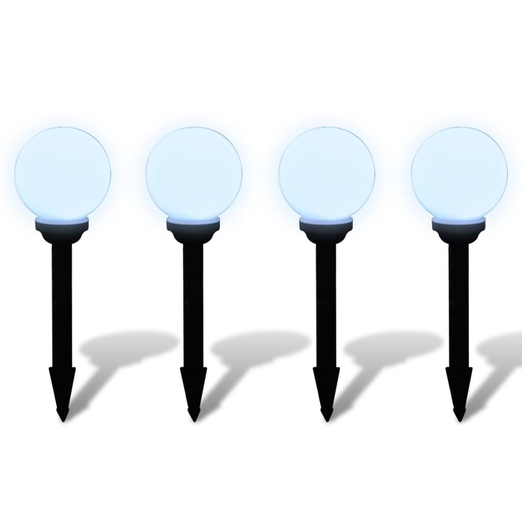 vidaXL Outdoor Path Garden Solar Lamp Solar Ball Light LED 5.9" 4pcs with Ground Spike