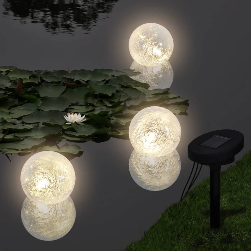 vidaXL Boules solaires flottantes 3 LED pour étang piscine