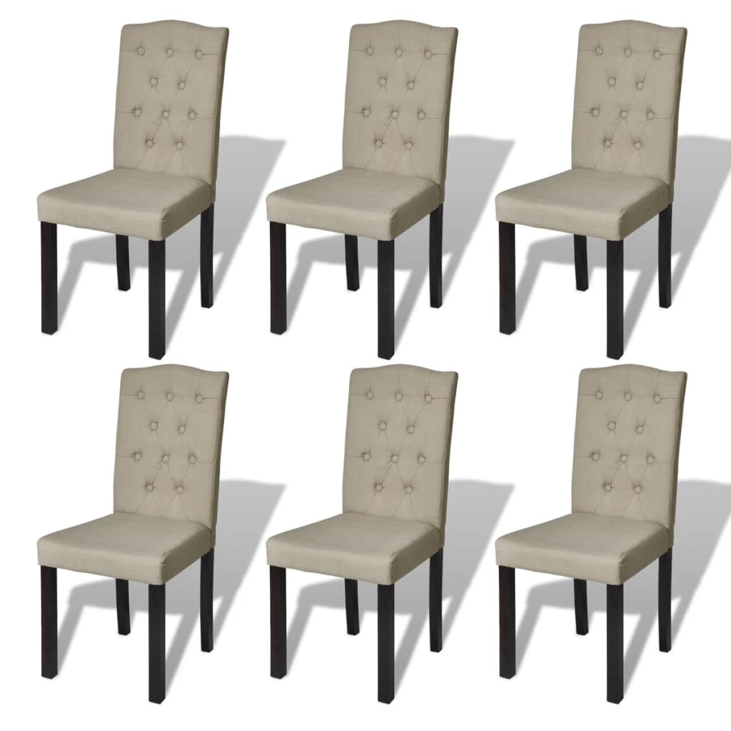 Jídelní židle 6 ks velbloudí textil