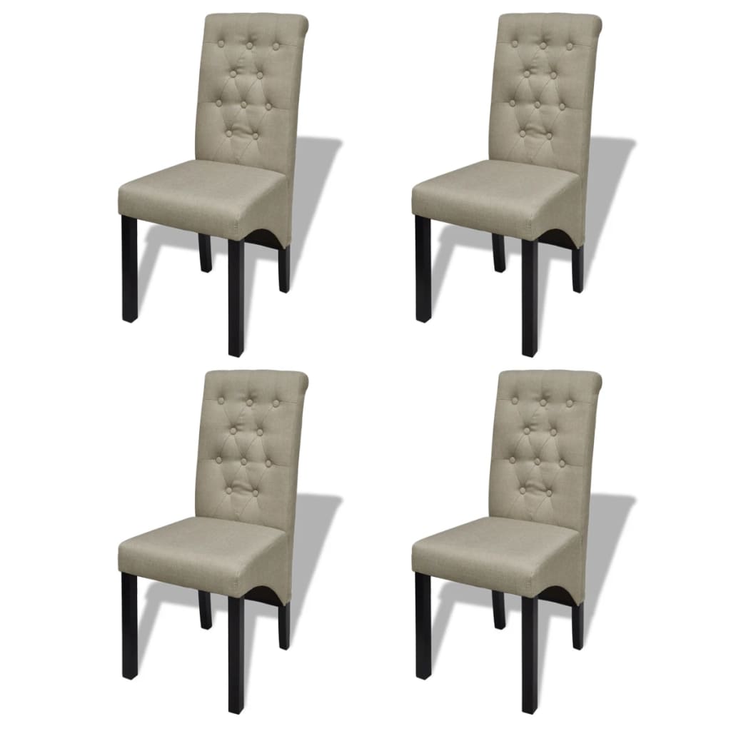 Jídelní židle 4 ks béžová textil