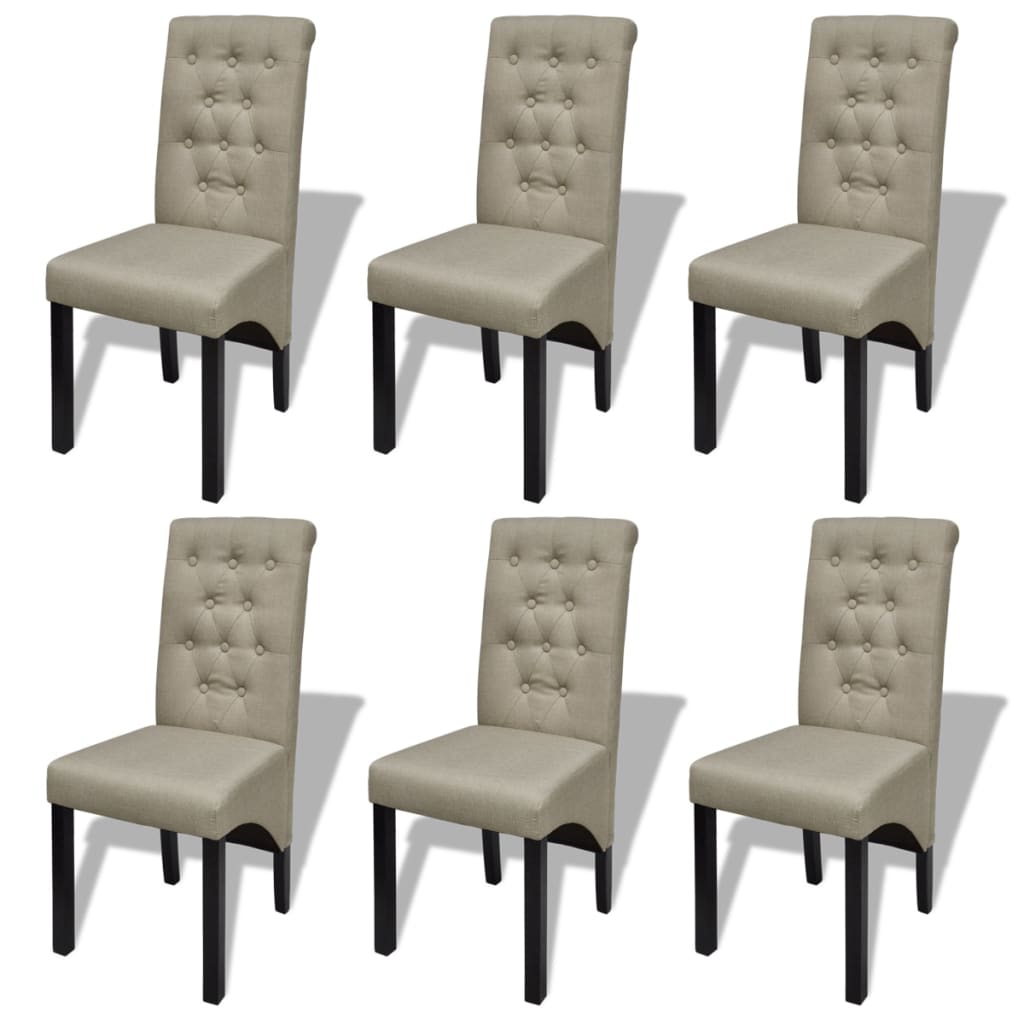vidaXL Ruokapöydän tuolit 6 kpl beige kangas