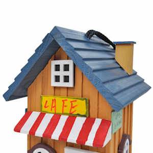 Vogelfutterhaus Futterhaus Vogelhaus Thema:Cafe Holz Bunt Futter Vogel