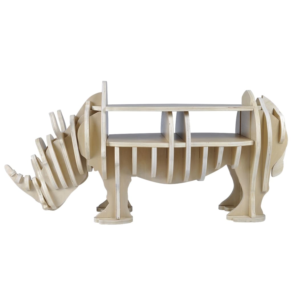 Drveni stol/organizer u obliku nosoroga