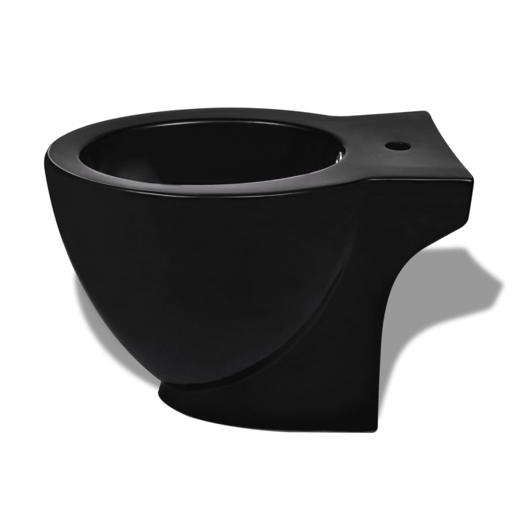 vidaXL Ronde staande keramieken bidet (zwart) afbeelding