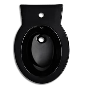 Keramický bidet kruhový s otvorem pro baterii, volně stojící - černý - obrázek 5