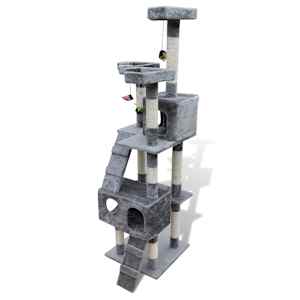 Cat Tree Cat Scratching Post 170 cm 2 Condos Grey