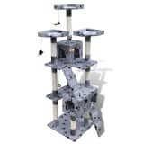 Cat Tree Cat Scratching Post 170 cm 2 Condos Grey with Pawprints