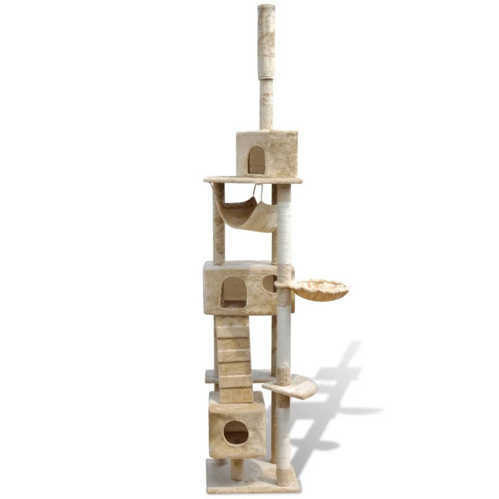 

vidaXL Kattenkrabpaal Tommie 220/240 cm 3 huisjes (beige)