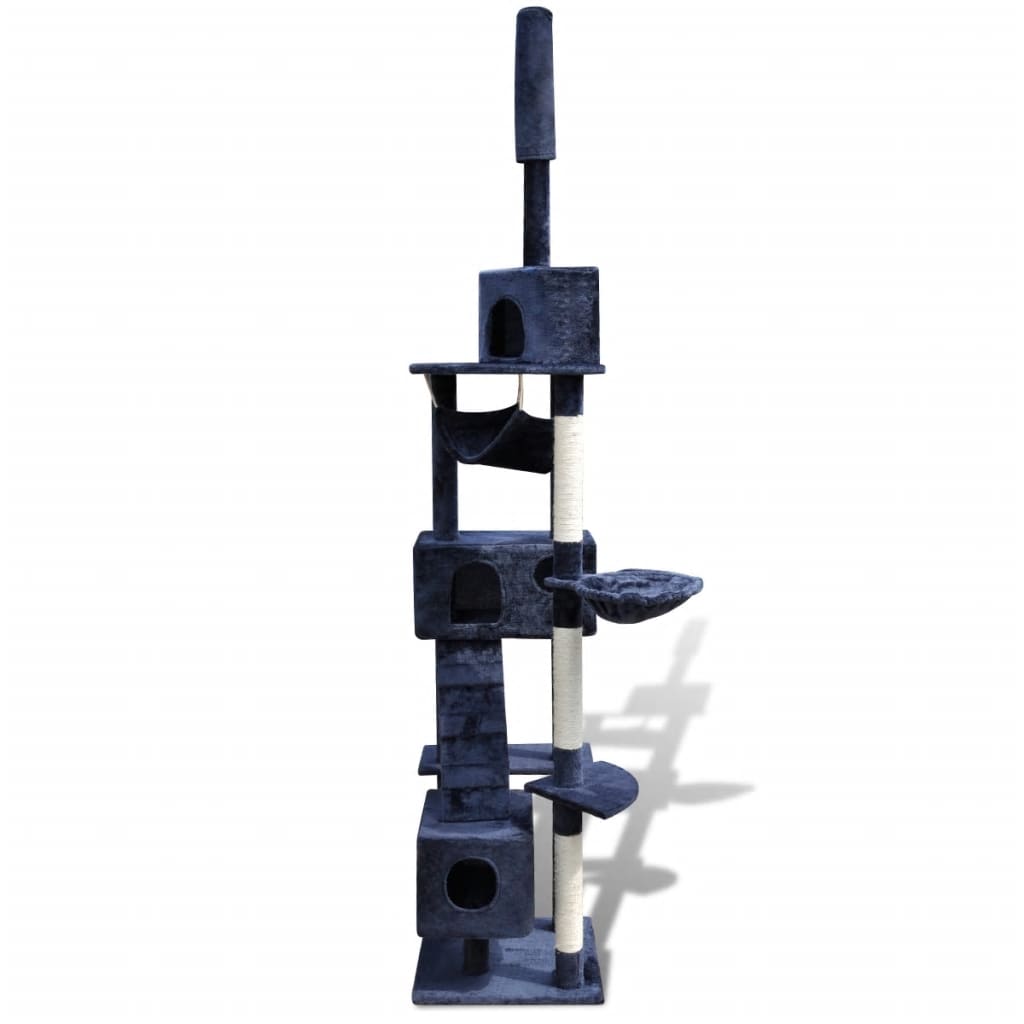 Cat Tree Cat Scratching Post 220 - 240 cm 3 Condos Dark Blue