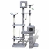Cat Tree Cat Scratching Post 175 cm 2 Condos Grey
