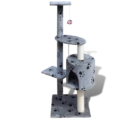 Cat Tree Cat Scratching Post 114 cm 1 Condo Grey with Pawprints