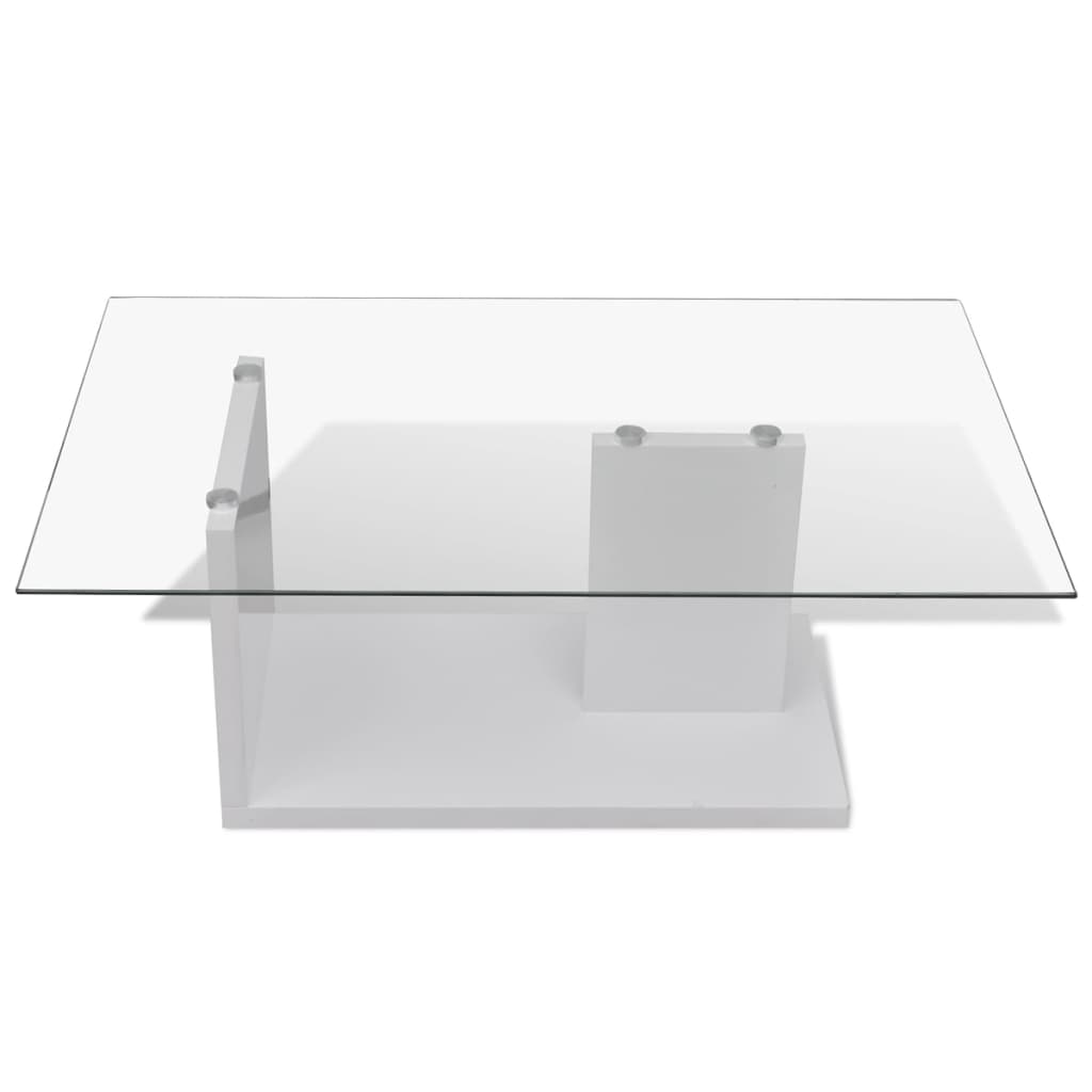 

vidaXL Glazen salontafel Gilardo (wit)