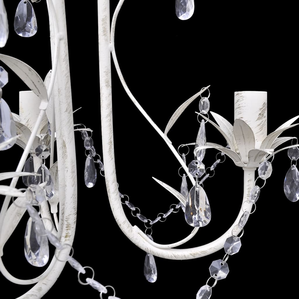 vidaXL Kristallen kroonluchter met wit elegant design (3 lampen)