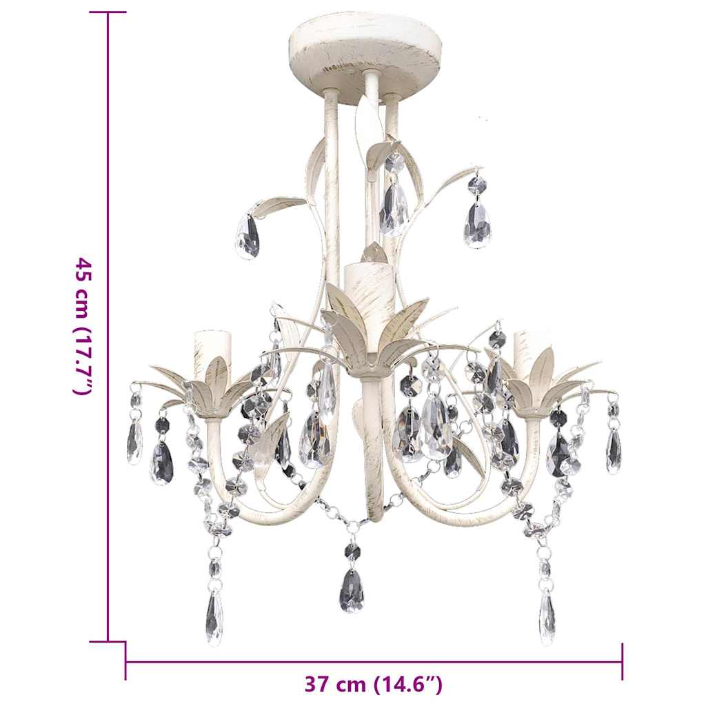 Lampadario Da Soffitto Cristallo Elegante Bianco VidaXL 16 width=274