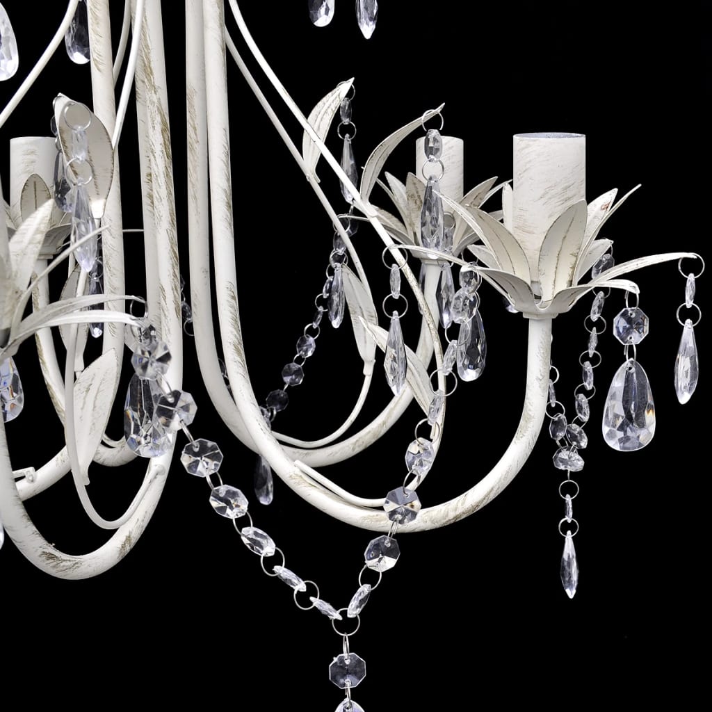 VidaXL - vidaXL Kristallen kroonluchter met wit elegant design (5 lampen)