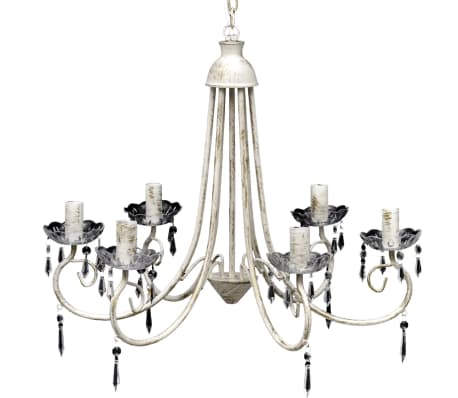 Candelabru elegant cu 6 brațe, Alb