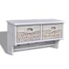 vidaXL seinariiul, valge, 60 x 23,5 x 33 cm, Paulownia puit