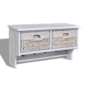 Stenska polica bela 60x23,5x33 cm les pavlovnije