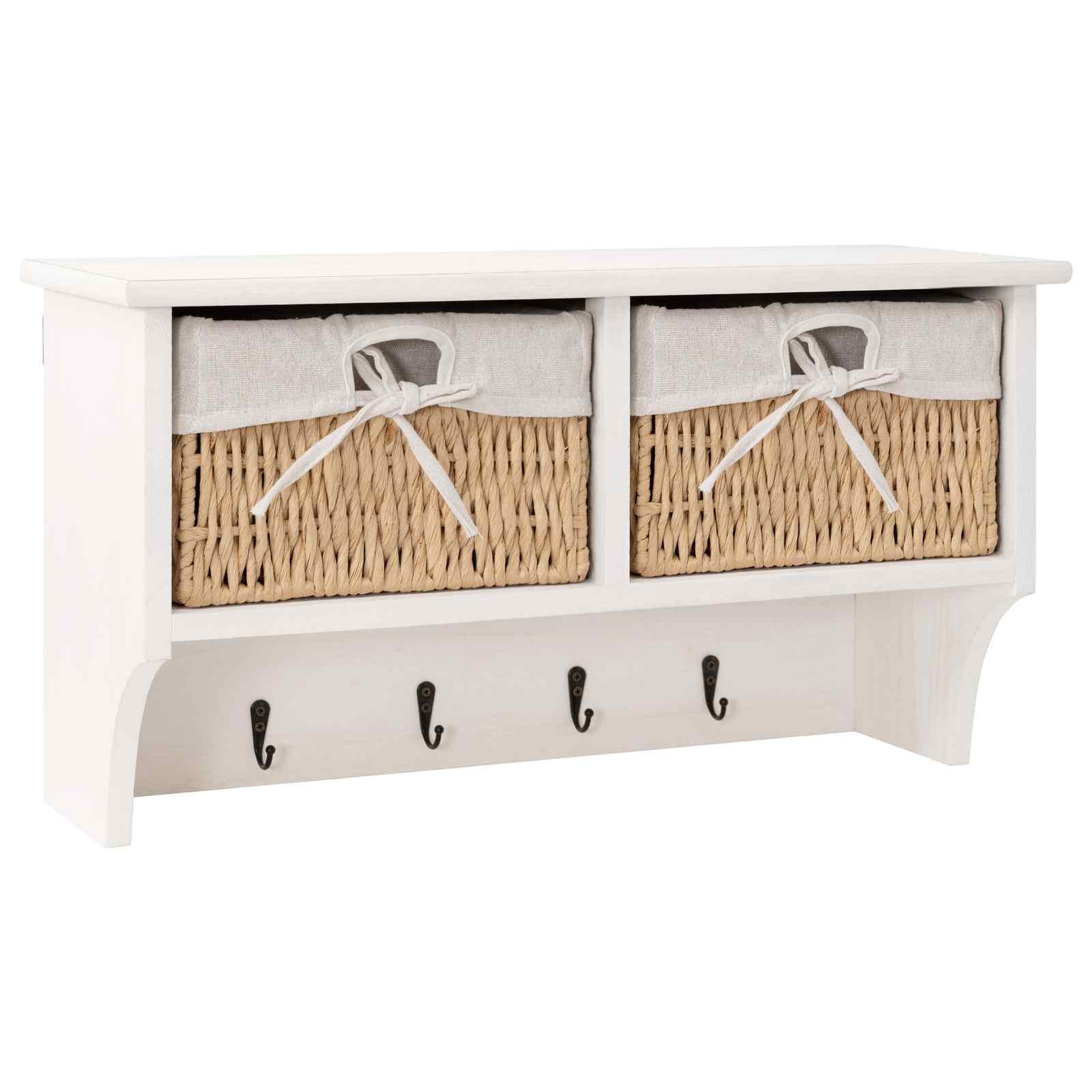 vidaXL Wandschap 60x23,5x33 cm paulowniahout wit, foto 3