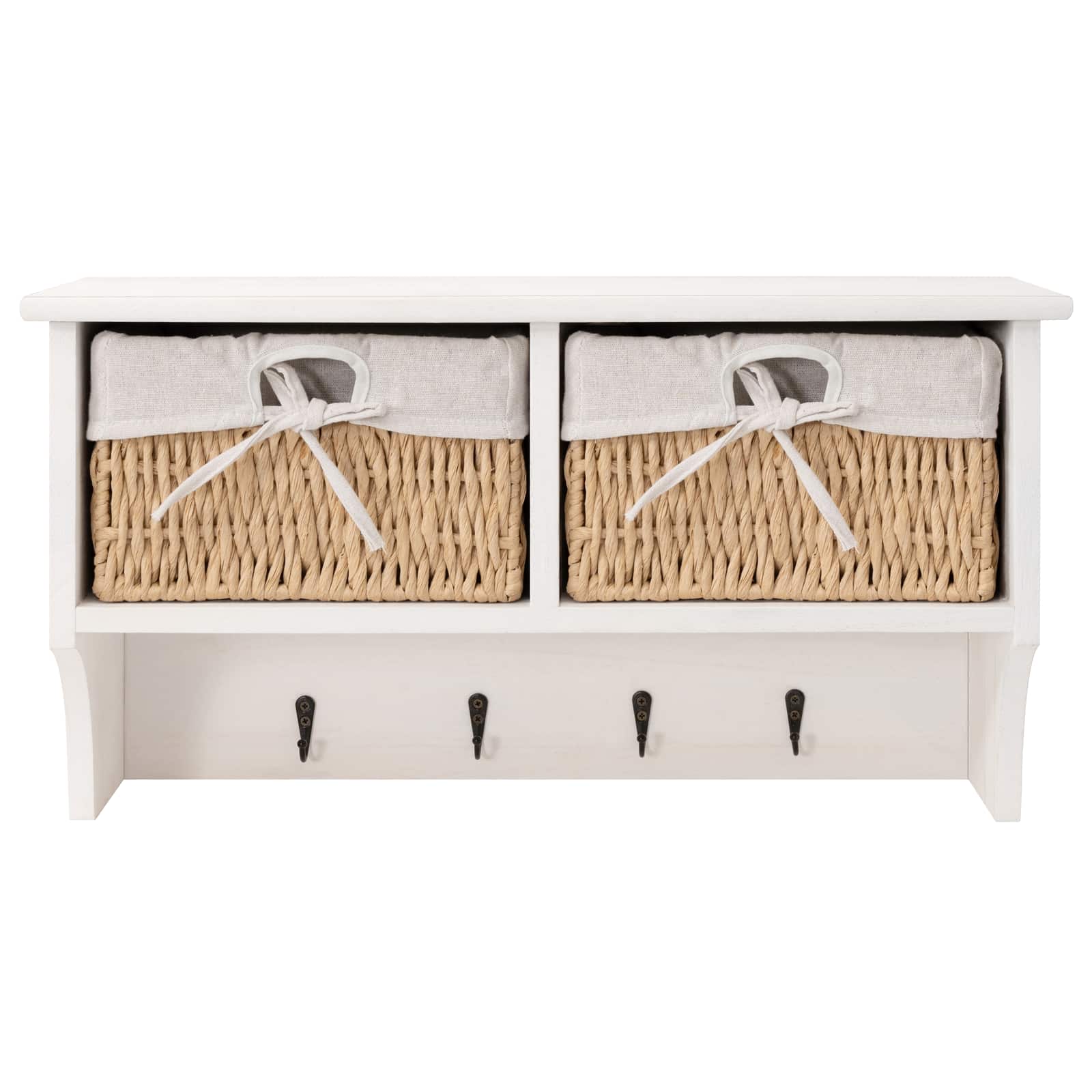 vidaXL Wandschap 60x23,5x33 cm paulowniahout wit, foto 4
