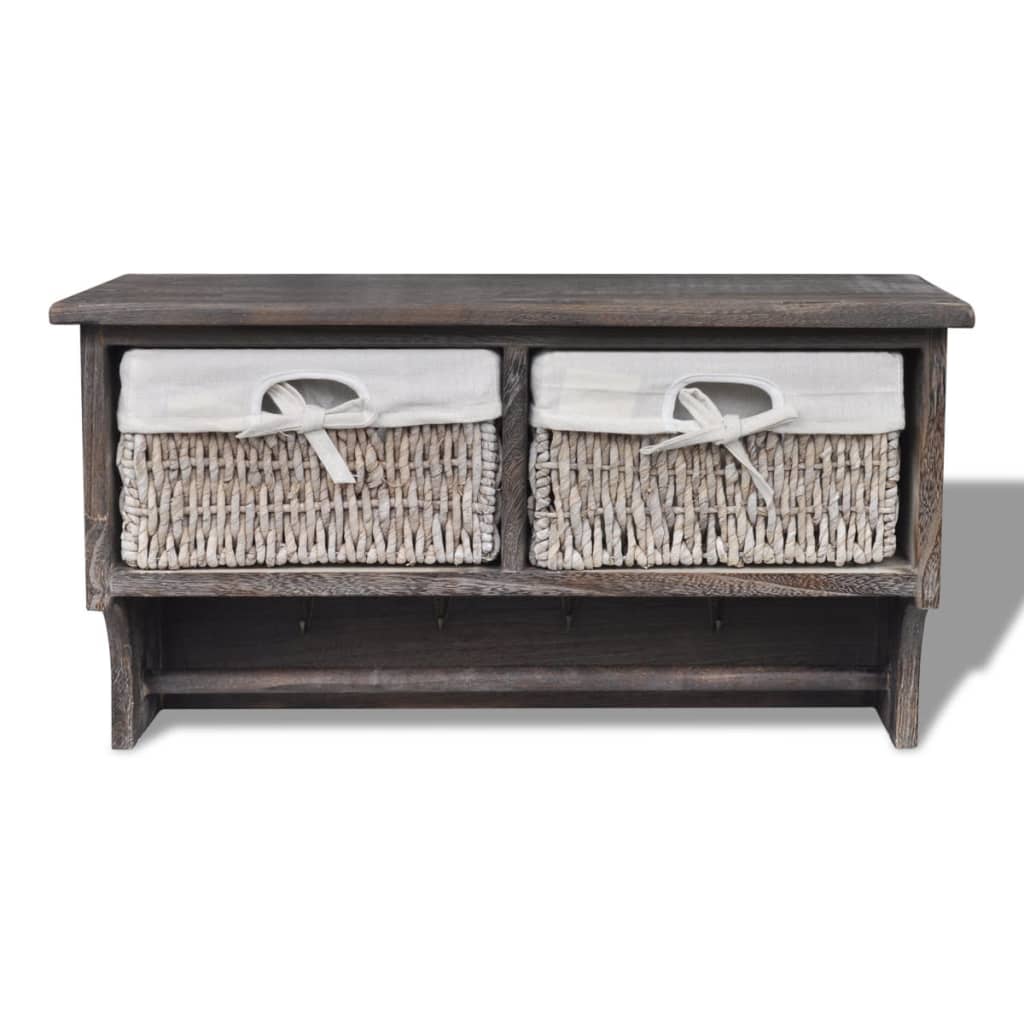 

vidaXL Wandschap 60x23,5x33 cm paulowniahout bruin