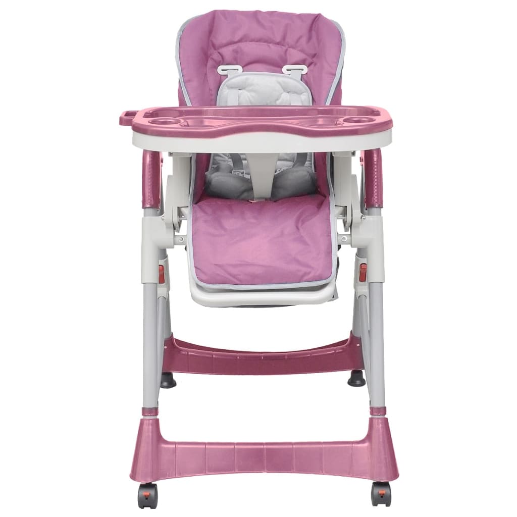 Rózsaszín állítható magasságú deluxe baba etetőszék 