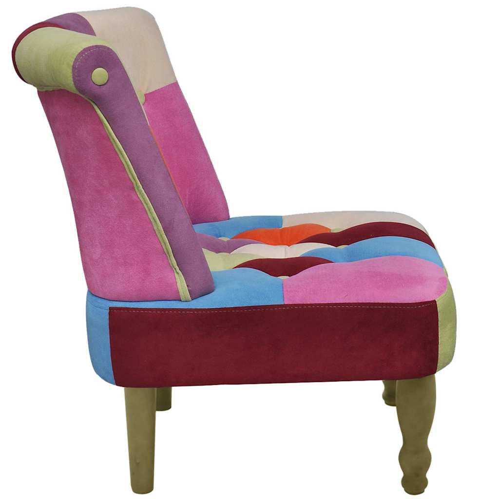 Chaise En Style Français Avec Design De Patchwork Tissu VidaXL 14 width=274