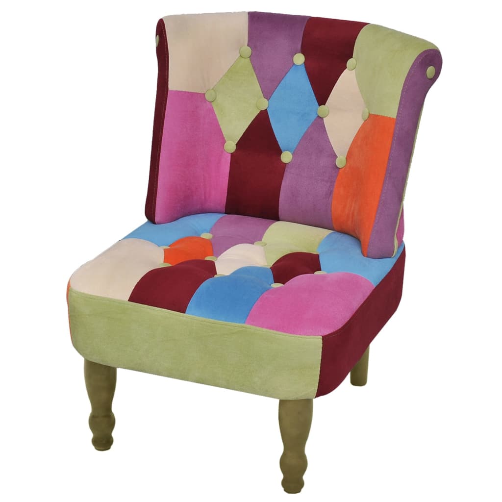 vidaXL French Chairs 2 pcs with Patchwork Design Fabric