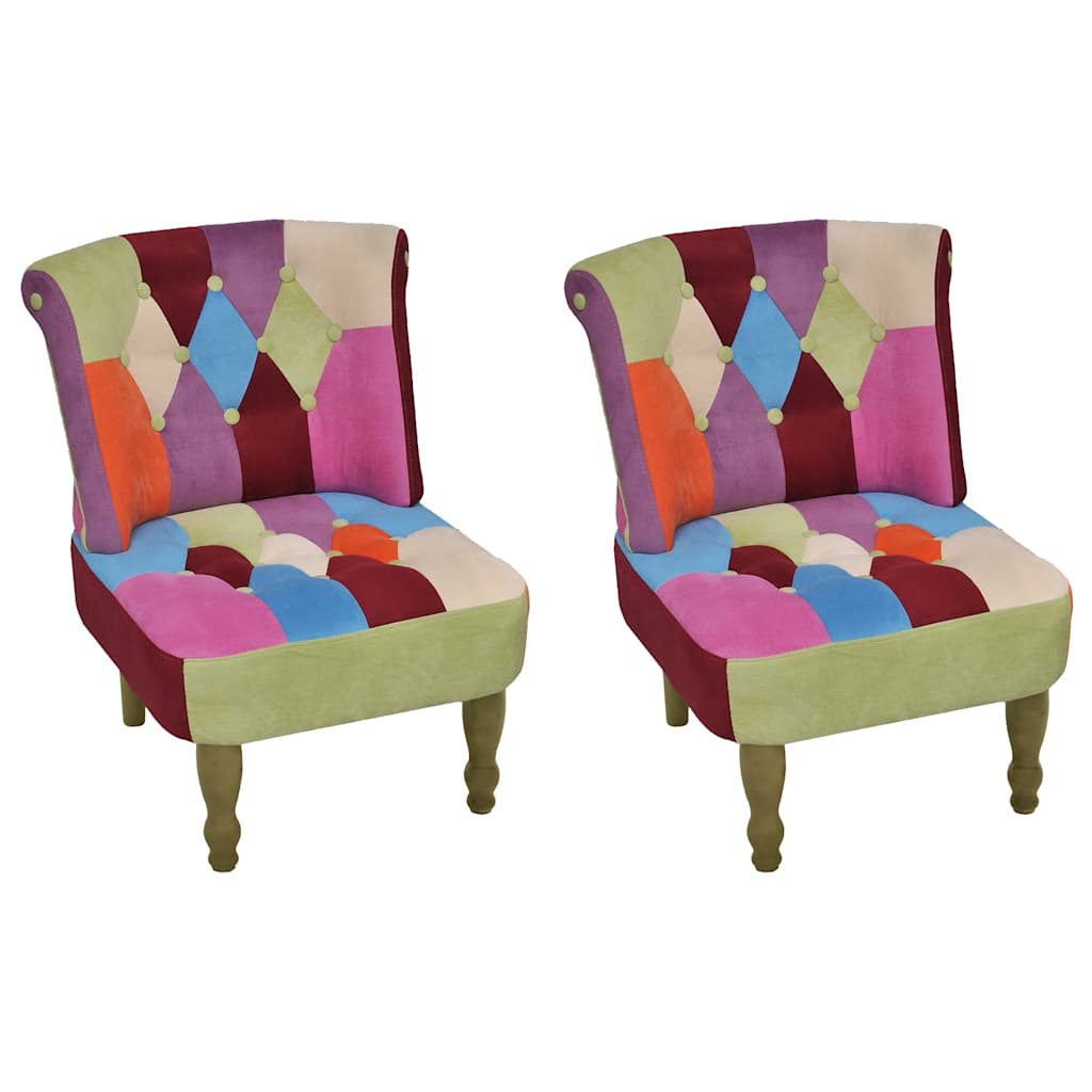 Chaises En Style Français Lot De 2 Avec Design Patchwork Tissu VidaXL 13 width=274