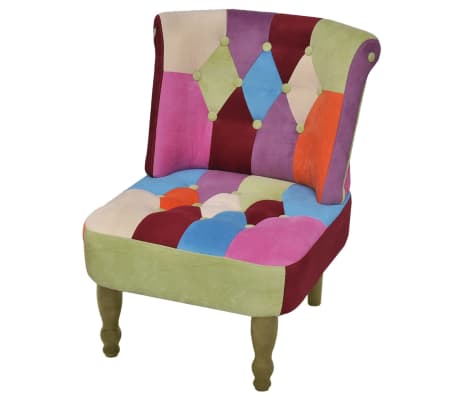 vidaXL French Chairs 2 pcs with Patchwork Design Fabric